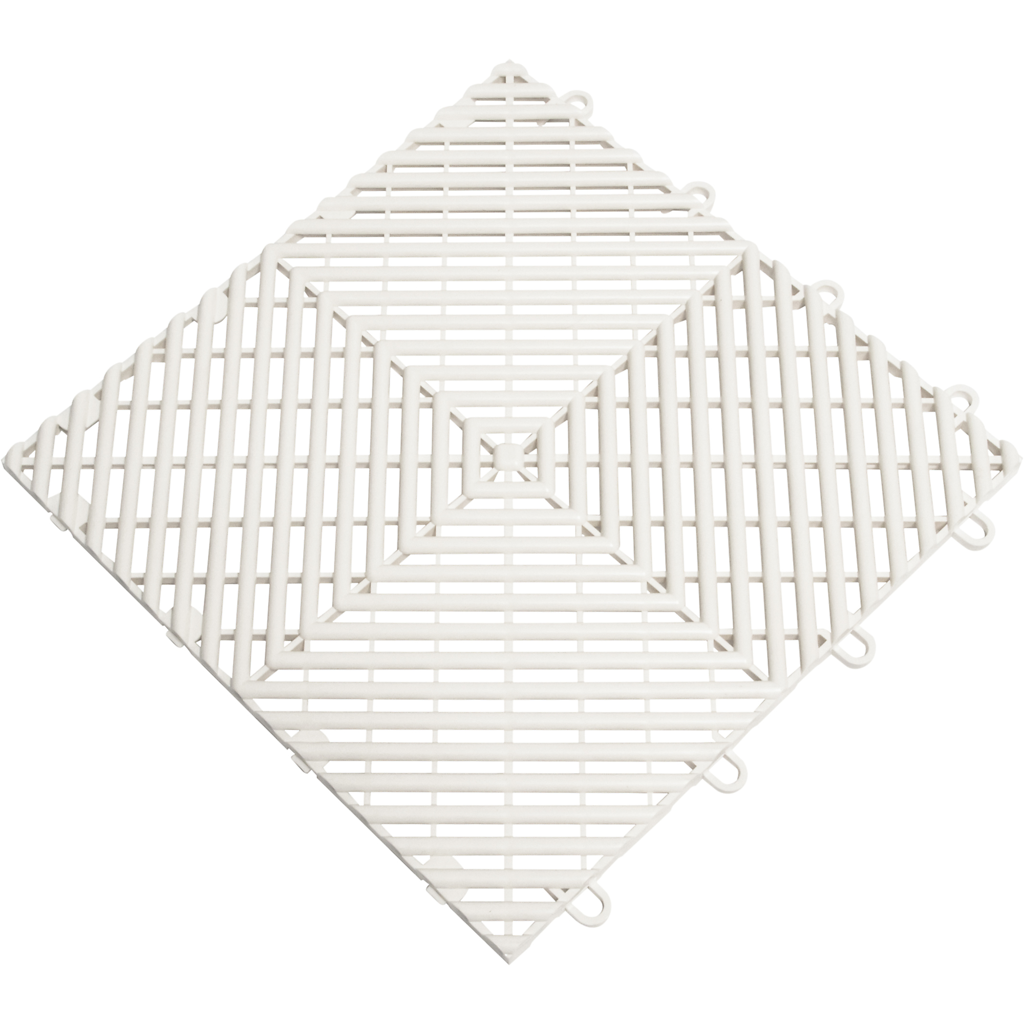 RaceDeck Free-Flow Garage Floor Tiles — 12in. x 12in. x 0.5in., Self-Draining, White, 24-Pack, Model# FF24WHIT
